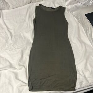 Green sleeveless mini dress